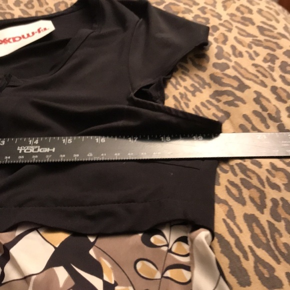 Essentials by Milano size large black print scoop neck faux shrug look NWT - Picture 7 of 13